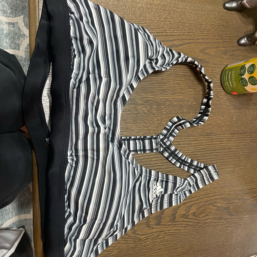 Adidas Striped Swim Bra